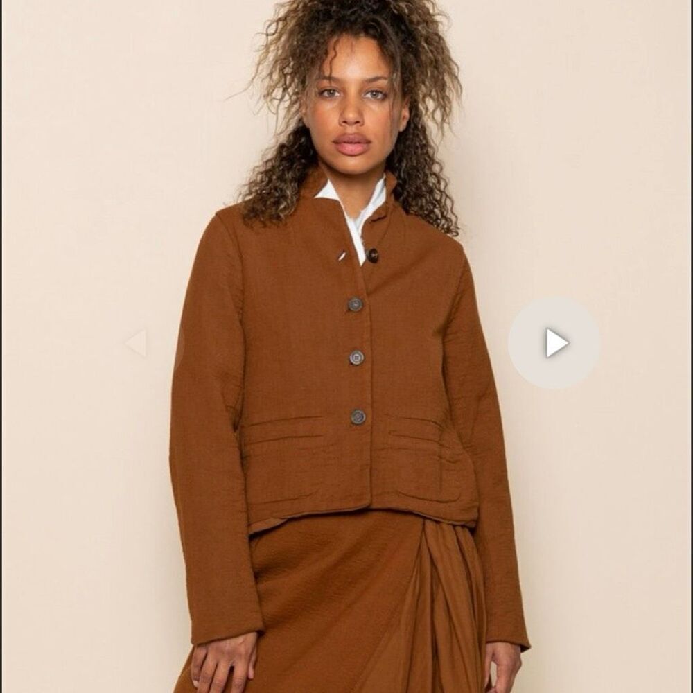 Hannoh Wessel‎ Gioia cotton wool blend Jacket blazer Size 38 whiskey brown